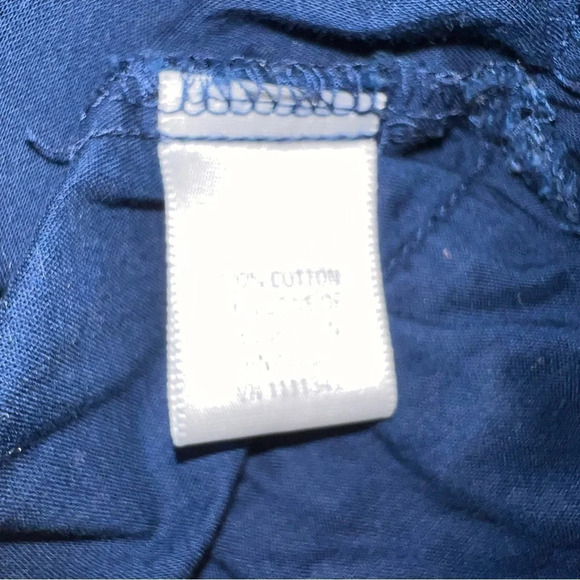 Converse One Star, Lg Tank Floral Embroidered Navy Blue White Cotton Tunic - Picture 8 of 9